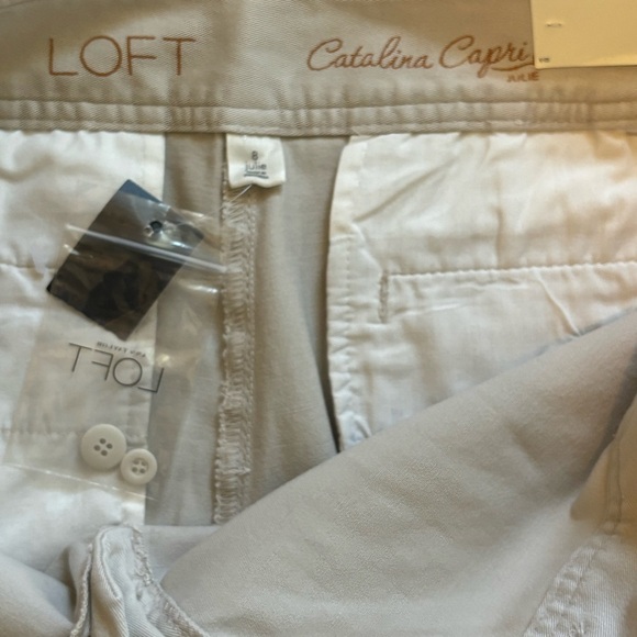 Loft Julie capris new with tags women size 8. Khaki capris. NEW! - Picture 5 of 9